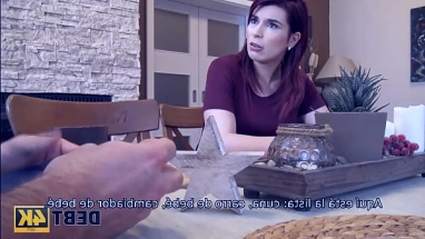 DEBT4k. Boy and woman in debt find a common language thanks to sex