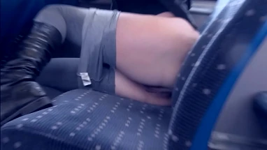 Horny girl pisses in leggings and shows her tits in public