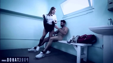 Gym teacher in pantyhose