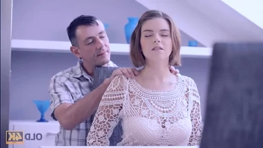 Whore gets nailed by pussy in the house