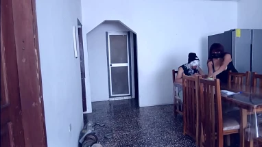 maid whore showing her ass on camera