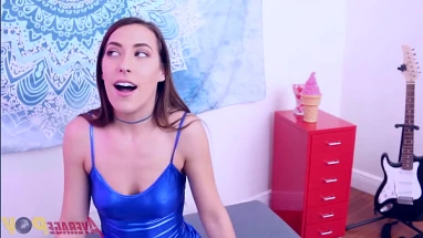 Sexy Teen Step-Sister Kimber Lee Jacks Off Annoying Boy