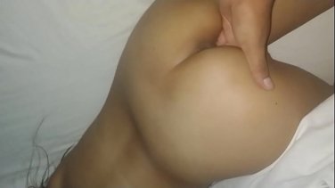 Magnificent petite teen takes a huge white cock in her muff